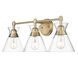 Malta 3 Light 26 inch Brushed Champagne Bronze Vanity Lighting Wall Light